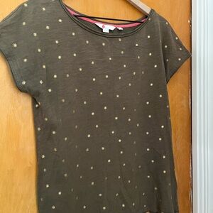 Boden Olive Green Top with Gold Star Accents Women’s Size XS